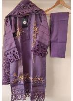 Organza Purple Eid Wear Embroidery Work Readymade Pakistani Suit